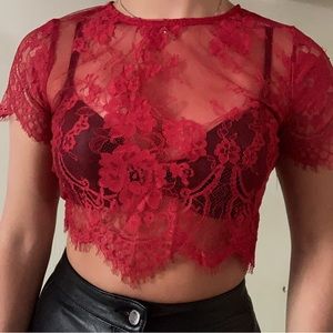 Red Lace Top
